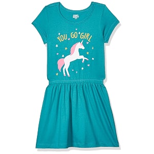 amazon brand - jam amp honey girls girls 100 cotton printed knee length one piece dress  age 2-12 years