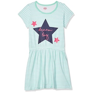 amazon brand - jam amp honey girls girls 100 cotton printed knee length one piece dress  age 2-12 years