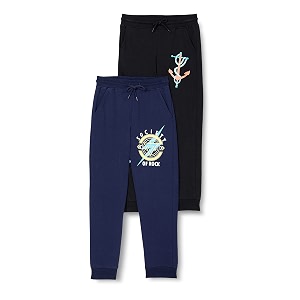 amazon brand - jam amp honey regular track pant ultra soft cotton blend printed lowerjogger for boys