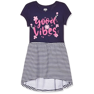 amazon brand - jam amp honey girls girls 100 cotton printed knee length one piece dress  age 2-12 years