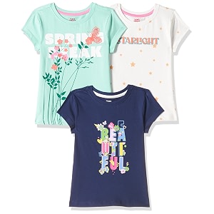 amazon brand - jam amp honey regular fit girls 100 cotton printed half sleeves t-shirt  age 2-12 years