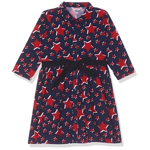 amazon brand - jam amp honey knee-length cotton frocks western floral printed casual dress for girls  ages 2-12