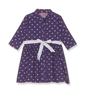 amazon brand - jam amp honey knee-length cotton frocks western floral printed casual dress for girls  ages 2-12