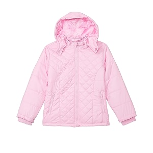 amazon brand - symbol girls girls quilted winter jacket with detachable hood  age 2-12 years