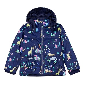 amazon brand - symbol girls girls quilted standard length winter jacket with detachable hood