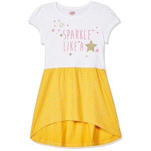 amazon brand - jam amp honey girls girls 100 cotton printed knee length one piece dress  age 2-12 years