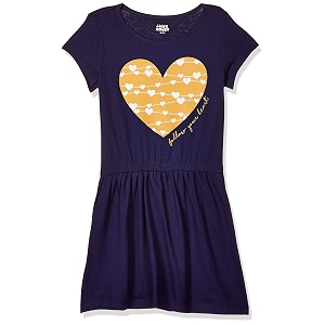 amazon brand - jam amp honey girls girls 100 cotton printed knee length one piece dress  age 2-12 years