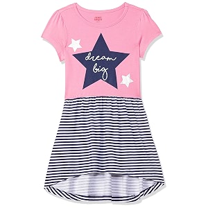 amazon brand - jam amp honey girls girls 100 cotton printed knee length one piece dress  age 2-12 years