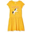 Amazon Brand - Jam &amp; Honey Girls Girls 100% Cotton Printed Knee Length One Piece Dress | Age 2-12 Years