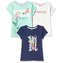Amazon Brand - Jam &amp; Honey Regular Fit Girls 100% Cotton Printed Half Sleeves T-Shirt | Age 2-12 Years