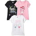 Amazon Brand - Jam &amp; Honey Girls 100% Cotton Printed Half Sleeves T-Shirt | Age 2-12 Years (Pack of 3)