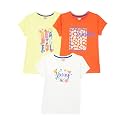 Amazon Brand - Jam &amp; Honey Girls Cotton Graphic Printed Half Sleeves T-Shirt | Regular Fit | Soft &amp; Breathable | Age 9-16 Years (Available in Pack of 5 &amp; Pack of 3)