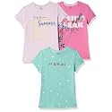 Amazon Brand - Jam &amp; Honey Girls Cotton Graphic Printed Half Sleeves T-Shirt | Regular Fit | Soft &amp; Breathable | Age 9-16 Years (Available in Pack of 5 &amp; Pack of 3)