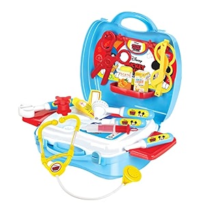 amazon brand jam amp honey mickey mouse doctor playset bis safe for kids pretend play medical kit with accessories portable foldable suitcase doctor set for age 3 years
