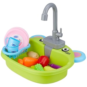 amazon brand - jam amp honey peppa pig kitchen sink toy for kids 2 years pretend play wash up set with water pump amp utensils kitchen playset role play toy bis certified safe
