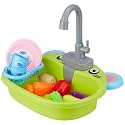Amazon Brand - Jam &amp; Honey Peppa Pig Kitchen Sink Toy for Kids 2+ Years, Pretend Play Wash Up Set with Water Pump &amp; Utensils, Kitchen Playset, Role Play Toy, BIS Certified Safe
