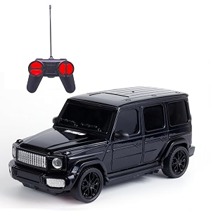 amazon brand - jam amp honey remote control car for kids  high-speed rc car with rechargeable lithium battery  type-c charging  led headlights  black