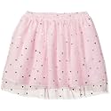 Amazon Brand - Jam &amp; Honey Girls Voluminous Skirt with a Glittery or Heart Print on The Top Layer and Elastic Waistband, Lined