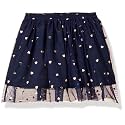 Amazon Brand - Jam & Honey Girls Voluminous Skirt with a Glittery or Heart Print on The Top Layer and Elastic Waistband, Lined