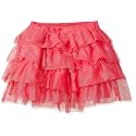 Amazon Brand - Jam &amp; Honey Girls Voluminous Skirt with a Glittery or Heart Print on The Top Layer and Elastic Waistband, Lined