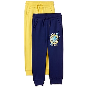 amazon brand - jam amp honey regular track pant ultra soft cotton blend printed lowerjogger for boys