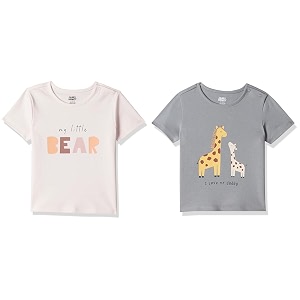 amazon brand - jam amp honey baby39s boy amp girl comfy 100 soft pure cotton printed snap up full-sleeve unisex regular fit t-shirt