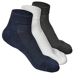 louryn koulyn bamboo socks for men  quarter length  odour-free amp breathable  padded base amp anti-bacterial  cotton socks