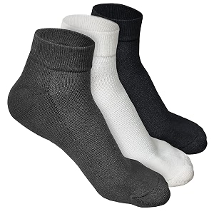 louryn koulyn bamboo socks for men  quarter length  odour-free amp breathable  padded base amp anti-bacterial  cotton socks