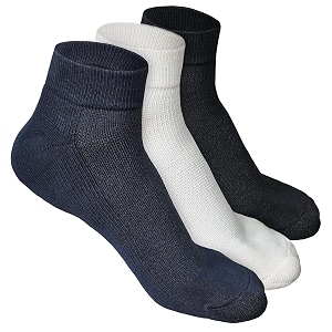 louryn koulyn bamboo socks for men  quarter length  odour-free amp breathable  padded base amp anti-bacterial  cotton socks