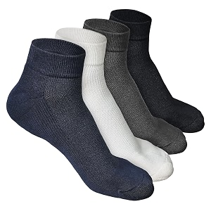 louryn koulyn bamboo socks for men  quarter length  odour-free amp breathable  padded base amp anti-bacterial  cotton socks