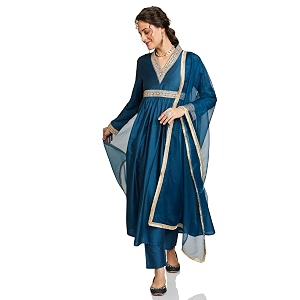 Amazon Brand - Myx Womens Embroidered Anarkali