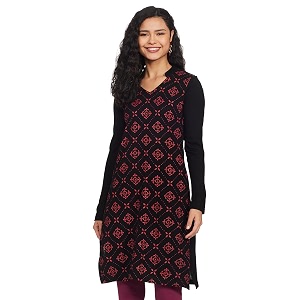 amazon brand - myx women39s acrylic straight winter kurti