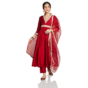 Amazon Brand - Myx Womens Embroidered Anarkali