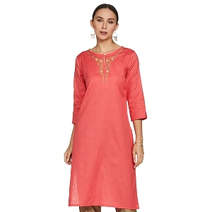 amazon brand - myx women39s cotton straight kurta pag 111_paradise pink_4xl