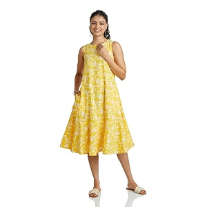 amazon brand - myx women39s rayon knee-length a-line dress available in plus sizes