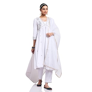 Amazon Brand - Myx Womens Embroidered Anarkali