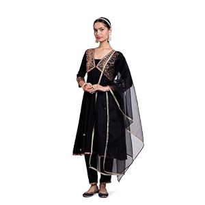 Amazon Brand - Myx Womens Embroidered Anarkali