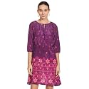Amazon Brand - Myx Women's Printed A-Line Knee Length Dress in Poly Crepe (Available in Plus Sizes)