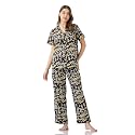 Amazon Brand - Myx Women Cotton Shirt and Relaxed Pajama Set | Night Suit Set (Available in Plus Sizes)