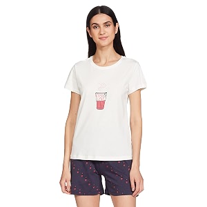 amazon brand - myx women39s pag 812 pajama set ss21-myx-slp-14_white blue_2xl