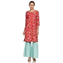 Amazon Brand - Myx Women Printed Kurta and Sharara Set in Cotton (Available in Plus Sizes)
