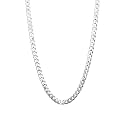 Nora Nico 925 Sterling Silver 3.5MM Italian Curb Chain Necklace for Men and Women 24 Inches - BIS Hallmarked