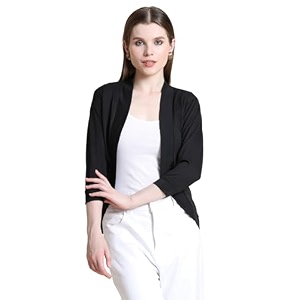 amazon brand - nora nico women39s cotton shrug with 34th sleeves
