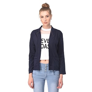 amazon brand - nora nico women39s cotton full sleeves shrug-navy blue 4xl
