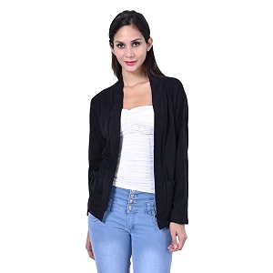 amazon brand - nora nico women39s cotton v-neck shrug black x-small