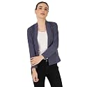 Nora Nico Women's Cotton Full Sleeves Jacket Poncho, Summer Shrug for Ladies-Navy Melange, Medium