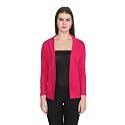 Amazon Brand - Nora Nico Women's Cotton Full Sleeves Jacket Poncho, Summer Shrug for Ladies-Dark Pink, M