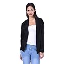 Nora Nico Women's Cotton Shrug - Drapey Waterfall Cardigan with Full Sleeves, Black Small - Lightweight Open Front Sweater, Casual Layering Piece