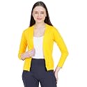 Amazon Brand - Nora Nico Women's Cotton Full Sleeves Jacket Poncho, Summer Shrug for Ladies-Yellow, 3XL