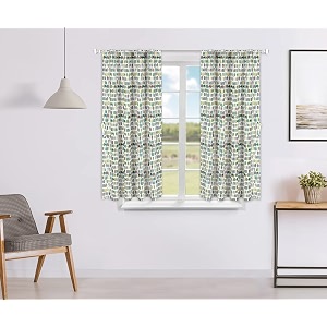 amazon brand - solimo 100 cotton semi sheer curtains 5 feet set of 2 multi dashes eyelet floral